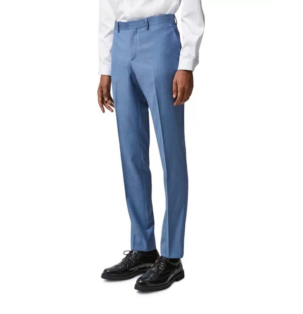 New The Kooples blue delighted trousers wool pants slacks sz 46 Eu